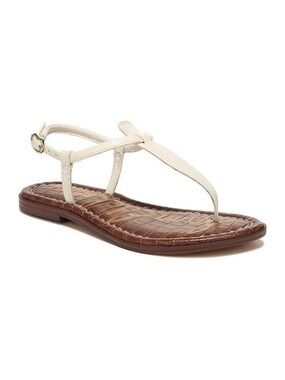 Kids Sam Edelman off White T-Strap Leather Sandal